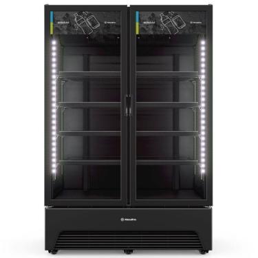 Imagem de Expositor De Bebidas Porta Dupla Vbm3ah Metalfrio Expositor 1257 Litros All Black 220v