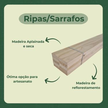 Imagem de 20 Ripas/Sarrafos de 2x4x70 cm Madeira de Pinus