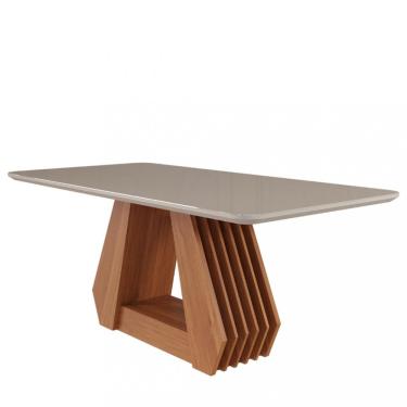 Imagem de Mesa de Jantar 180 cm Agata Cimol - Cinamomo/Off White
