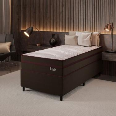 Imagem de Conjunto Colchão Ortopédico e Base Box Solteiro 68x88x188cm Libia Yescasa Marrom