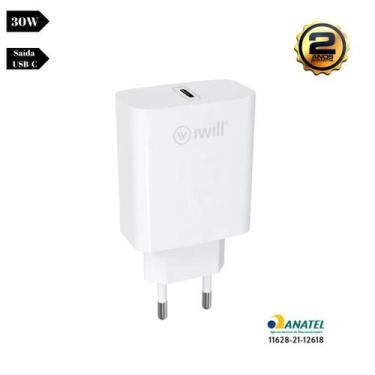 Imagem de Fonte carregador turbo usb c 30w original iwill