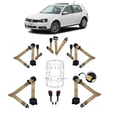 Imagem de Kit cinto de segurança COMPLETO para VOLKSWAGEN GOLF + fechos - HCML, 