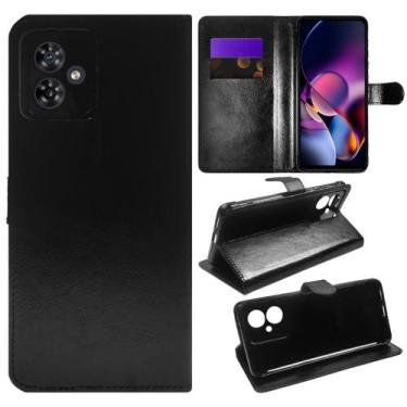 Imagem de Capa Case Carteira material sintético Preto Compativel Para Moto G54 X