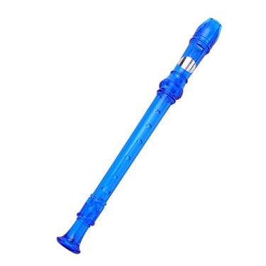 Imagem de Gravador Decant de 8 Buracos, 6 Cores Plástico Soprano Descant Gravador Música Flauta Instrumento Translúcido para Crianças Prática (Azul)