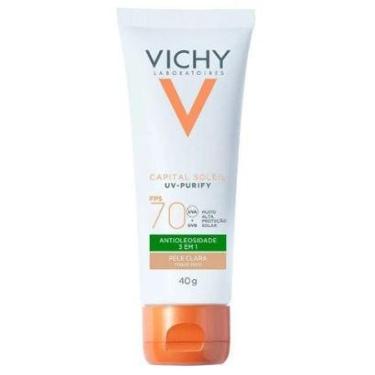 Imagem de Protetor Solar Facial Vichy Capital Soleil FPS 70 Purify Pele Clara 40g-Unissex