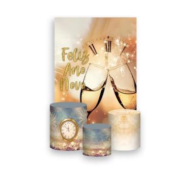 Imagem de Painel De Festa Vertical 1,50 x 2,20 + Trio De Capas Cilindro - Ano No