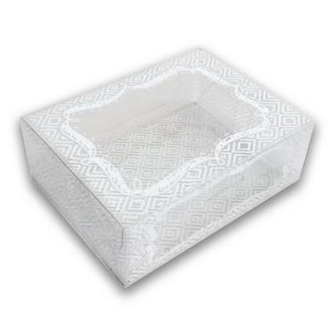 Imagem de 10 Caixas Para 12 Brigadeiros Com Berço, Branco, Em Acetato - Embala C