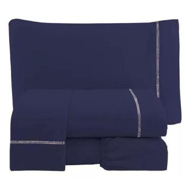 Imagem de Roupa de Cama Casal Queen 400 Fios Micropercal 3 Pçs Jogo de Lençol Ex