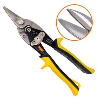Imagem de Tesoura Aviação 25 cm Corta Chapa Bico Esquerdo Reto Direito Serralhei
