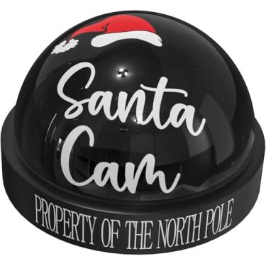 Imagem de Muddlepaw Câmera de Papai Noel, enfeite de câmera de Papai Noel com luz vermelha realista piscando para ornamentos engraçados em ambientes internos e externos