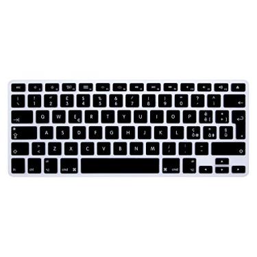 Imagem de HRH Capa para teclado de silicone italiano para MacBook Air 13, MacBook Pro 13/15/17 (com ou sem tela retina, versão 2015 ou mais antiga), para iMac antigo, protetor de teclado com layout europeu -