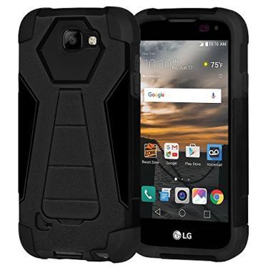 Imagem de AMZER Capa protetora fina híbrida de camada dupla com suporte macio para LG K3 - preta