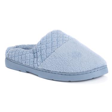 Imagem de MUK LUKS Pantufas femininas micro chenille aparadas - azul, Azul, Medium