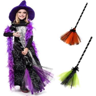Imagem de Vassoura de Bruxinha Assustadora para Halloween - Royal Toys, Verde