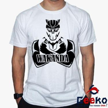Imagem de Camiseta Pantera Negra 100% Algodão Wakanda Forever Black Panther Geek