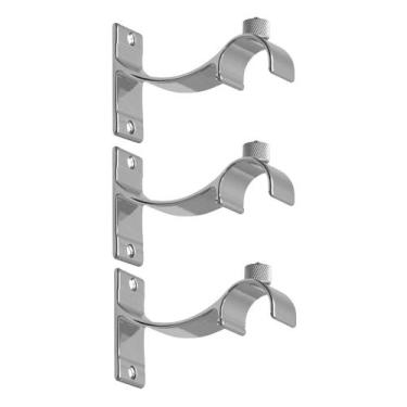 Imagem de KIT 3 Suportes Para Varão Wave Alumínio Perfil Invertido 19mm - DECOR 