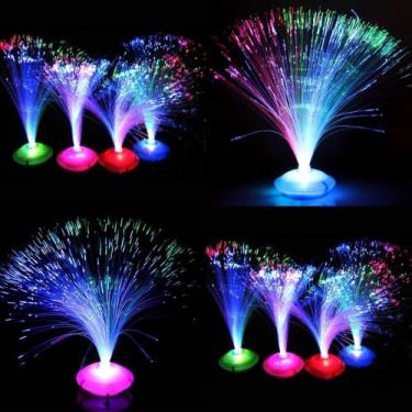 Imagem de Kit 20 Enfeite De Mesa Abajur Fibra Optica Neon Festas Decoração - Fes