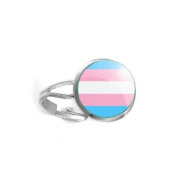 Imagem de Anel Bandeira Trans LGBTQ+ Diversidade de Gênero Unissex e Ajustável -