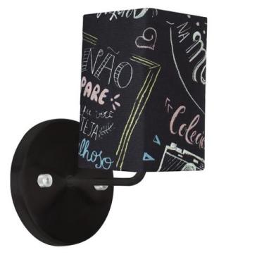 Imagem de Arandela Preta De Cupula Quadrada Giz - MARRYLUZ