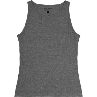 Imagem de Blusa Regata Feminina Stretch Canelada Malwee Ref. 79308, Cinza escuro