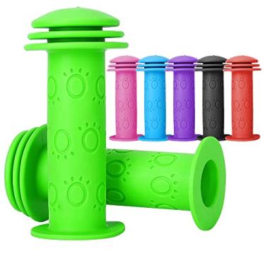 Imagem de Pegas de bicicleta infantil - Punhos de guidão de bicicleta de 105 mm com padrão de cogumelo para bicicleta infantil, bicicleta de equilíbrio, scooter