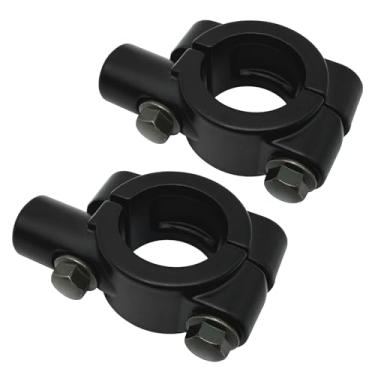 Imagem de MOBYMUTO Braçadeira de montagem de espelho de guidão de 7/20.3 cm, adaptador universal para suporte de rosca de motocicleta para motocicleta, quadriciclo, scooter, ciclomotor (preto) (rosca de 8 mm)