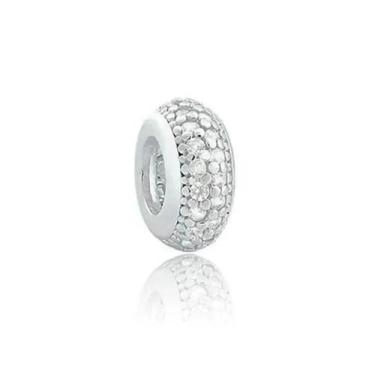 Imagem de Pingente Berloque Separador Zircônia Cristal Prata 925 - Artesanal