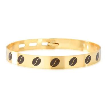 Imagem de Bracelete Grãos de Café Esmaltados Revestido em Ouro - VL ACCESSOIRES