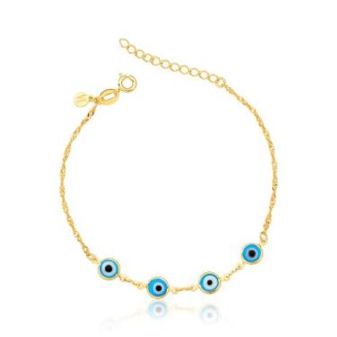 Imagem de Pulseira Olho Grego Revestida em Ouro - VL ACCESSOIRES