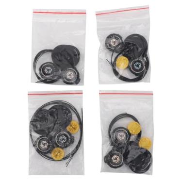 Imagem de Pongnas 4 conjuntos de cadarços de sapatos com fivela rotativa, fio de aço, elástico, sem amarrar, cadarços, cadarço sem cadarço (tamanho P) preto, padrão