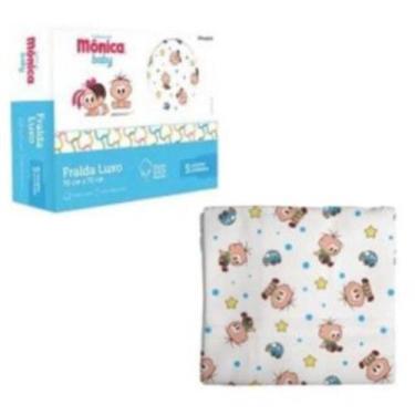 Imagem de Fralda de Pano Bebê Luxo Turma da Monica 70x70 - 5 Unidades - Incomfra