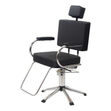 Imagem de Cadeira Barbearia Reclinavel Hidraulica Cabelereiro - HATTEN