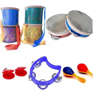 Imagem de Bandinha Ritmica com 5 Instrumentos Infantis Montessori 2+ - BRINQUE E