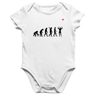 Imagem de Body Bebê Algodão Evolução na Musculação - Foca na Moda, Branco, P