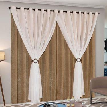 Imagem de Cortina Cecília 4,00m x 2,50m com 02 Presilhas p/ Varão Simples 3 metr