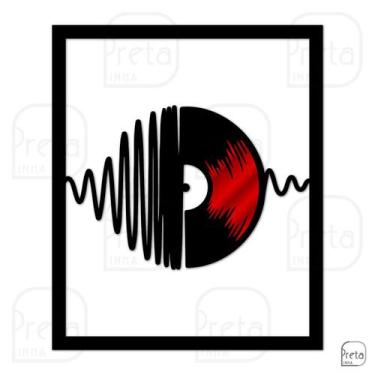 Imagem de Quadro de Parede Decoração Musica Disco de Vinil 60x50cm - Linha Preta