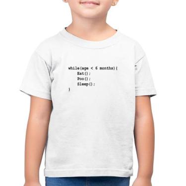 Imagem de Camiseta Algodão Infantil Eat Poo Sleep Código - Foca na Moda, Branco,