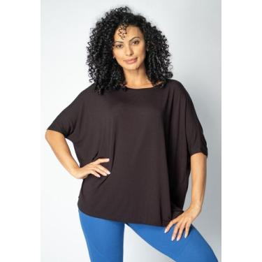 Imagem de Blusa Ampla Malha Morcego Manga Curta Preta - Amazonia Vital