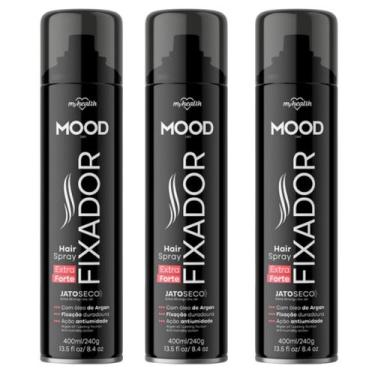 Imagem de Kit 3 Hair Spray Fixador Extra Forte Mood 400Ml - My Health