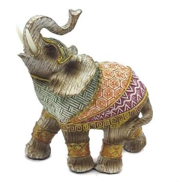 Imagem de Elefante Decorativo Em Resina Indiano Sabedoria Sorte - Luthi Comércio