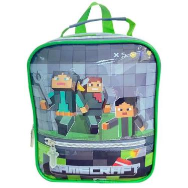 Imagem de Lancheira Térmica Escolar Denlex Gamecraft Infantil Juvenil, Lancheira
