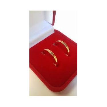 Imagem de Par Alianças 2 mm Casamento Ouro 18 K Namoro Noivado Tradicional Compr