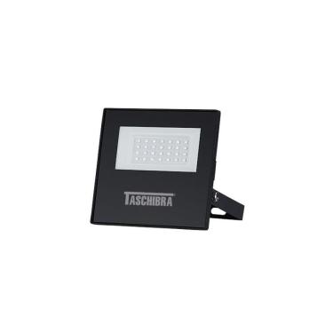 Imagem de Refletor Taschibra Tr Led Slim 30w Preto Bivolt 3000k Luz Amarela