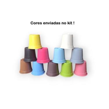 Imagem de Vasos Suculentas plantas vasinhos kit 11 und. Coloridos - DECOR AJM