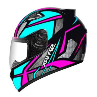 Imagem de Capacete Ebf New Spark Spider Preto Rosa e Tiffany