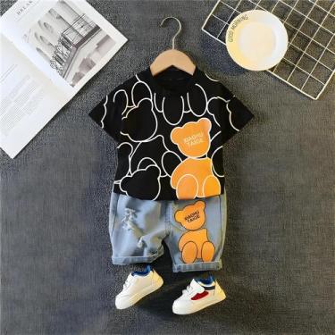 Imagem de Conjunto de Roupa Infantil Verão - Camiseta e Shorts de Desenho Animad