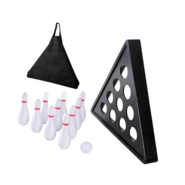 Imagem de Dynwave Conjunto de pinos de boliche para mesa, jogo de boliche, bola de boliche triangular, brinquedos de boliche para crianças, presente de jogo familiar