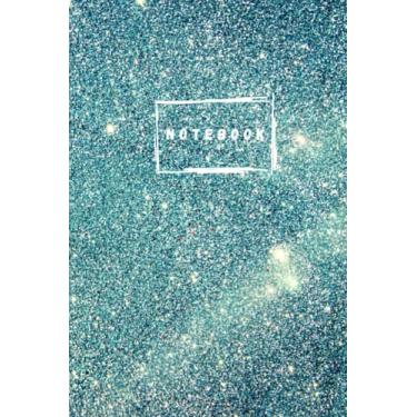 Imagem de Notebook Aqua Blue Glitter: Beautiful Unisex Aqua Blue Glitter Glossy Cover Notebook a5 120 Page Medium Ruled/Sparkle Notebook (Glitter Notebooks)