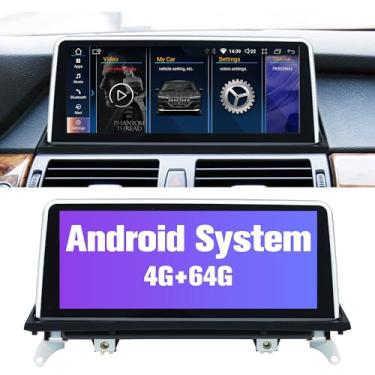Imagem de Navegador GPS automotivo Android 12 estéreo automotivo para BMW X5 E70 X6 E71 com sistema iDrive retido tela sensível ao toque IPS de 10,2 polegadas CarPlay Android Auto (sistema CCC, Octa Core 2 GB