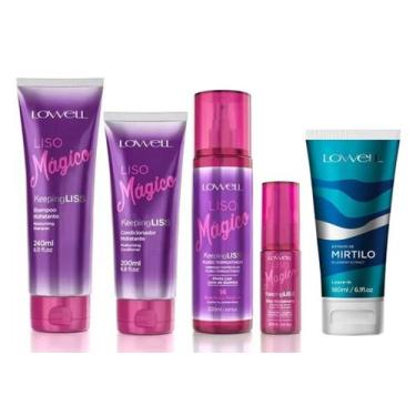 Imagem de Liso Mágico Completo 4 Produtos + Leave-in Extrato de Mirtilo 180ml - 